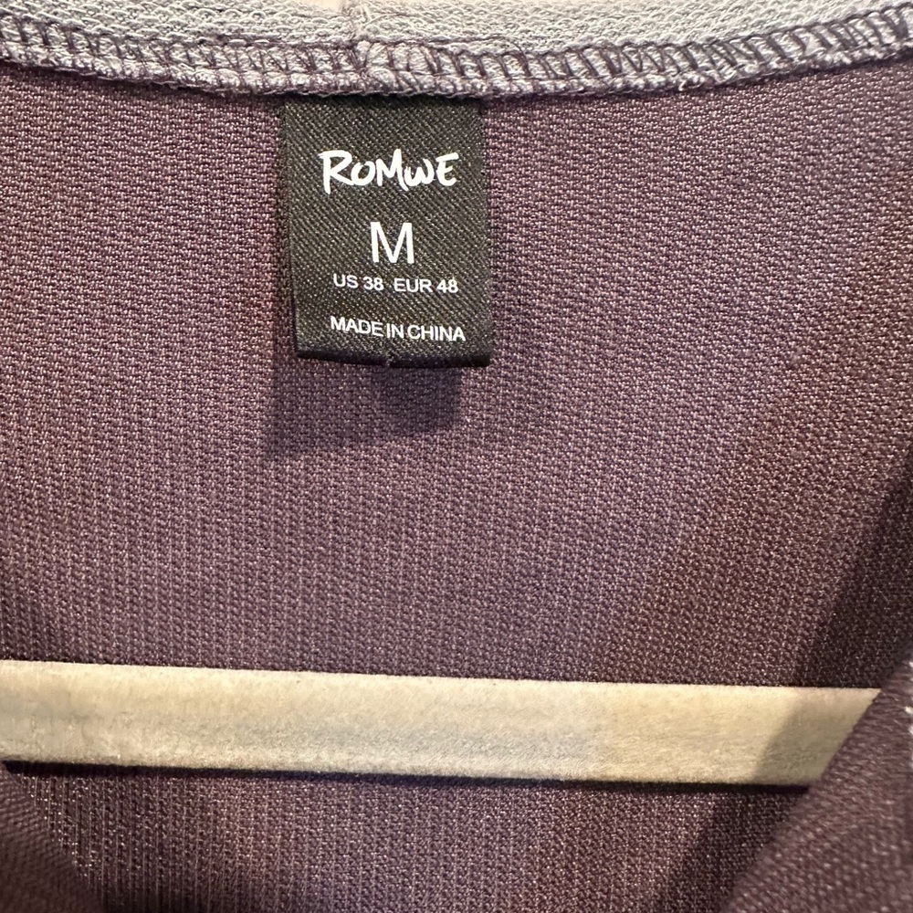 ROMWE Men’s Grey Corduroy Button-Up Hooded Shirt Fall Layer Sz M - Picture 5 of 7